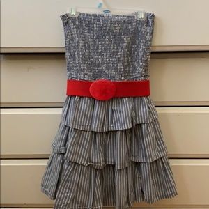 Hollister Strapless Dress w/ Red Belt